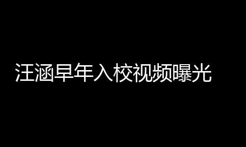 曝光汪涵入校早年值颇足秀帅高眉清目气十 颜视频