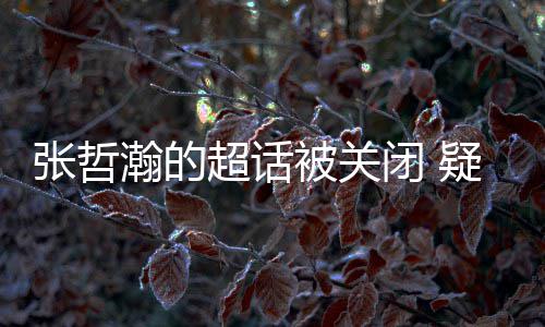 被关闭 张哲主动关闭瀚的核太疑是超话粉丝累倦了审